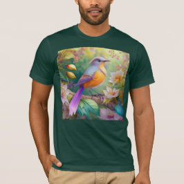 Lavender Headed Orange Brested Fantasy Bird T Shirt