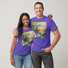 Lavender Headed Orange Brested Fantasy Bird T Shirt