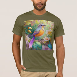 Lavender Headed Orange Brested Fantasy Bird T Shirt