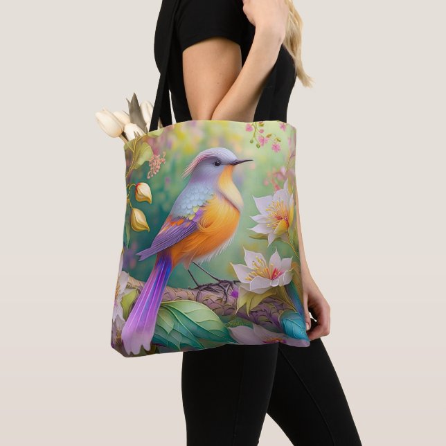 Lavender Headed Orange Brested Fantasy Bird Tygkasse (Närbild)