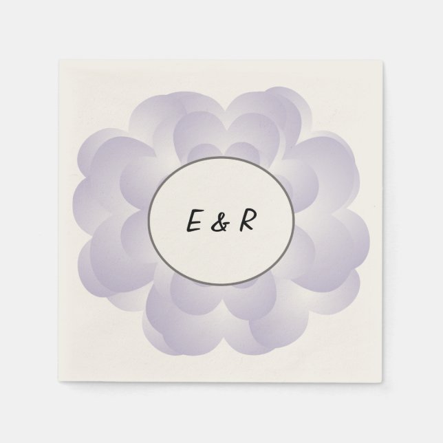 Lavender Heart Flower Pappersservett (Framsidan)