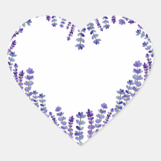 Lavender Heart Sticker Hjärtformat Klistermärke