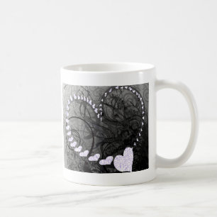 Lavender Heart Swirls Kaffemugg