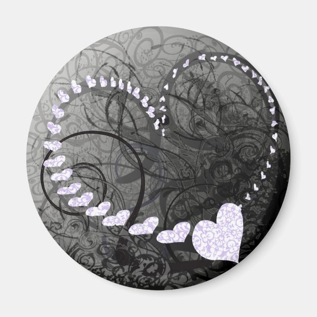 Lavender Heart Swirls Magnet (Framsidan)