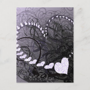 Lavender Heart Swirls Vykort