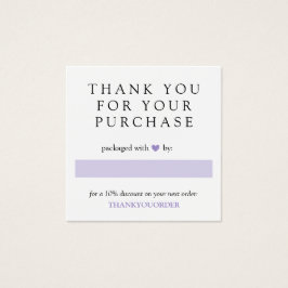 Lavender Heart Tack för beställning Fyrkantigt Visitkort