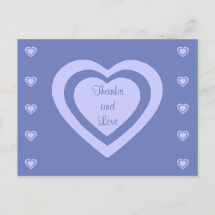 Lavender Hearts Cornblomma Blue Bröllop Tack Vykort