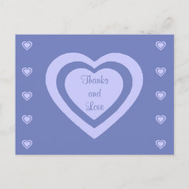 Lavender Hearts Cornblomma Blue Bröllop Tack Vykort