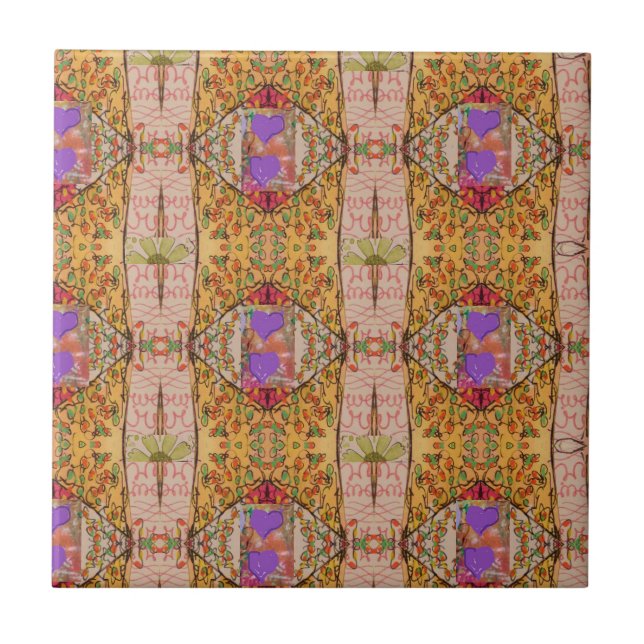 Lavender Hearts Kakelplatta (Framsidan)