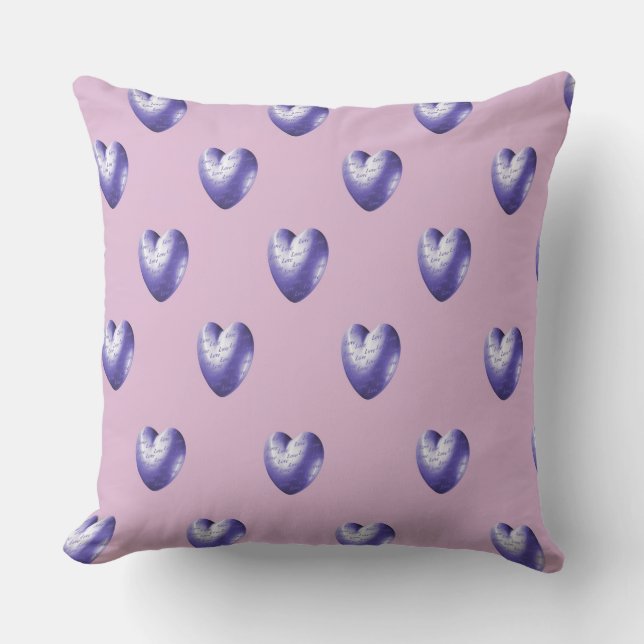 Lavender Hearts Kudde (Framsida)
