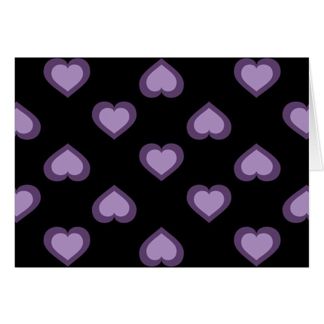 Lavender Hearts Mönster Hälsningskort (Framsidan Horizontal)