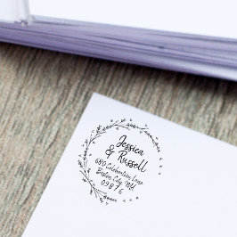 Lavender Hearts Wandan Adress Självfärgande Stämpel