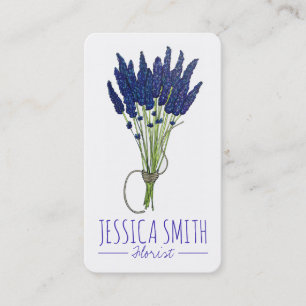 Lavender Herb Bunch Flowers Gardener Florist Visitkort