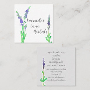 Lavender Herb Flowers Skin Care Botaniana Plants Fyrkantigt Visitkort