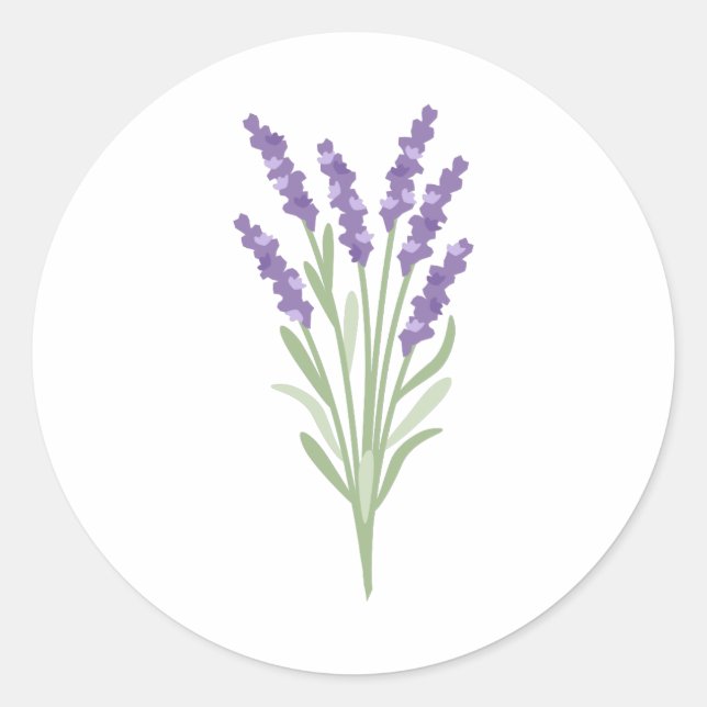 Lavender Herb Runt Klistermärke (Framsida)