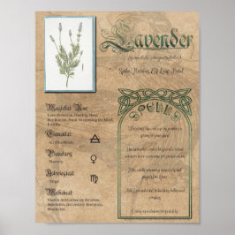 Lavender Herbal Bok i Shadows Pagan Wiccan Poster