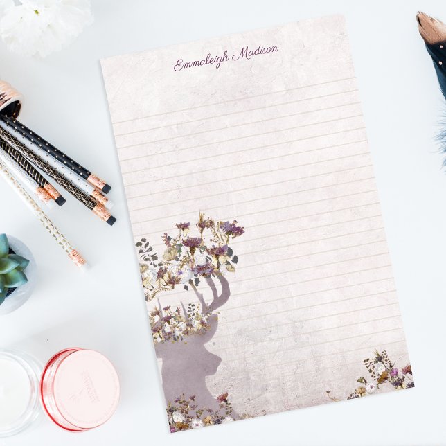 Lavender Hjort Dreamy Boho Chic Monogram (Skapare uppladdad)