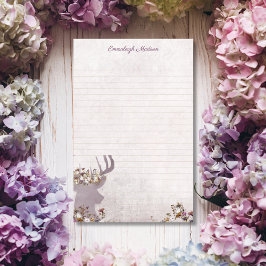 Lavender Hjort Dreamy Boho Chic Monogram Brevpapper