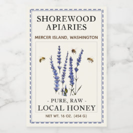 Lavender Honung 2 x 3 Realistiska bin i Gräns Mat Etikett