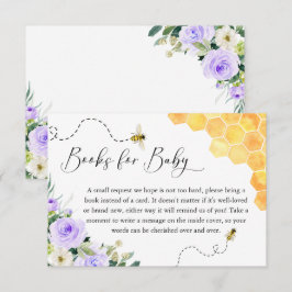 Lavender Honungsbi Babe Shower Bokar för Baby Tilläggskort