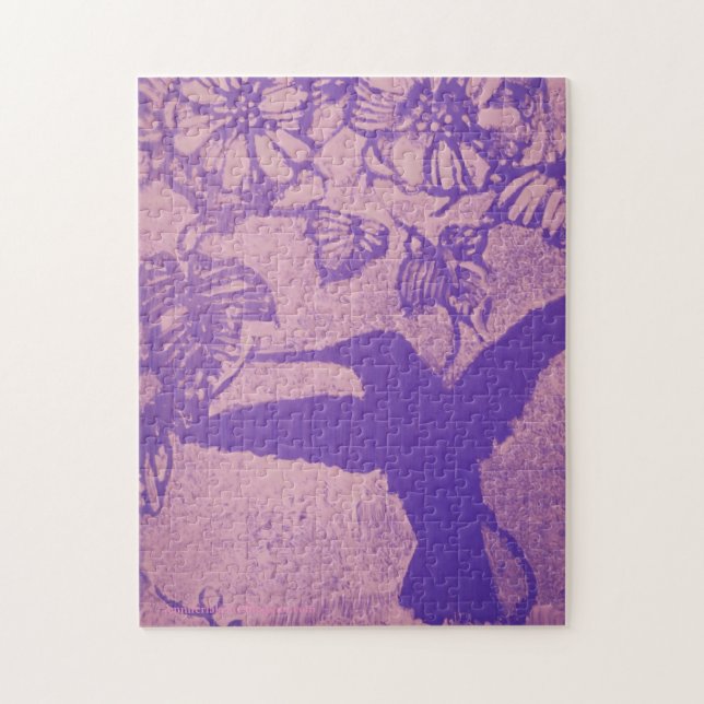 Lavender Hummingbird Puzzle Pussel (Vertikal)
