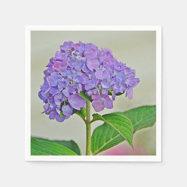 Lavender Hydrangea Blommar Pappersservett (Framsidan)