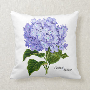 Lavender Hydrangea Botanisk Blommigt Personlig Kudde