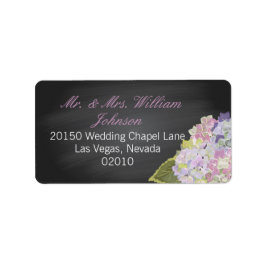 Lavender Hydrangea Chalkboard Bröllop-etikett Adressetikett