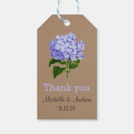 Lavender Hydrangeas Blommigt Tack Bröllop Presentetikett