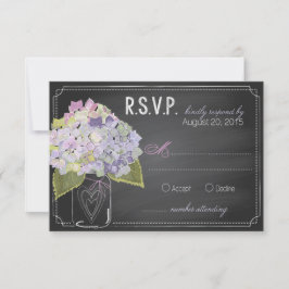 Lavender Hydrangeas Chalkboard OSA kort