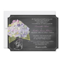 Lavender Hydrangeas Chalkboard Rustic Bröllop