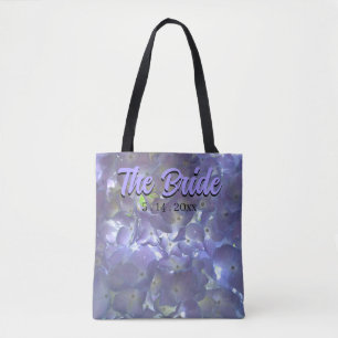 Lavender Hydrangeas lila blommigt, Bride Tygkasse
