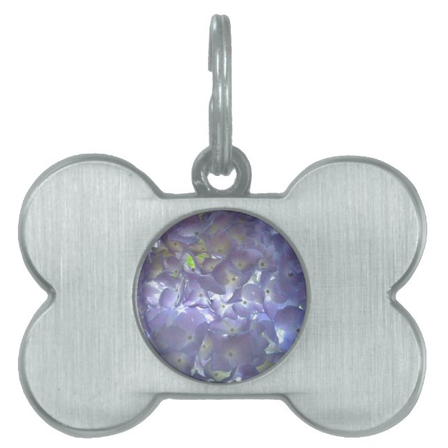 Lavender Hydrangeas lila blommor Namnbricka Husdjur (Framsidan)