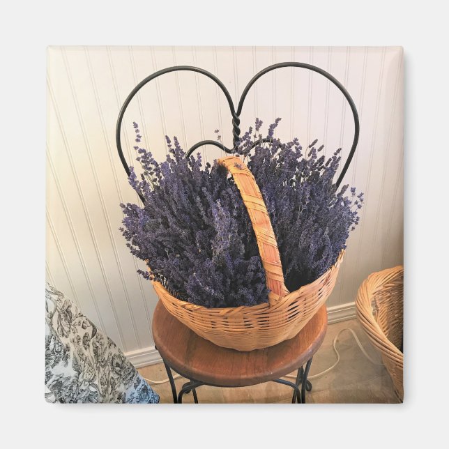 Lavender i Basket Magnet (Framsidan)