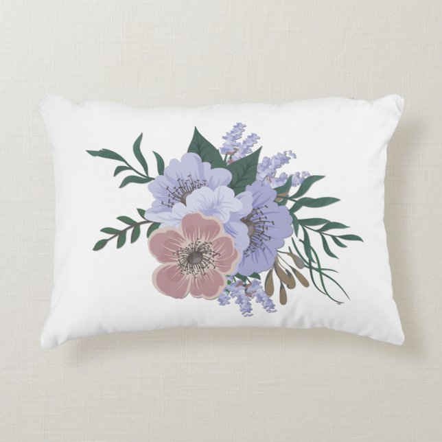 Lavender i Bouquet Prydnadskudde (Framsidan)