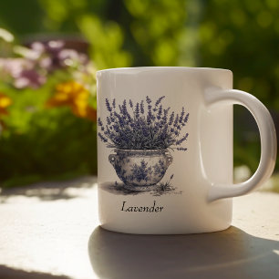 Lavender i Delft Blue, anpassade Kaffemugg