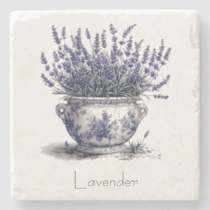 Lavender i Delft Blue-anpassadet Stenunderlägg