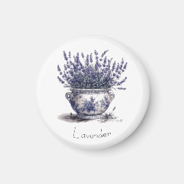 Lavender i Delft Blue Magnet
