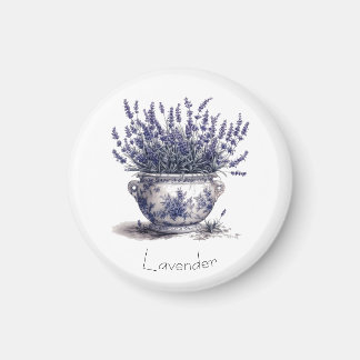 Lavender i Delft Blue Magnet