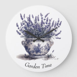 Lavender i Delft Blue Stor Klocka