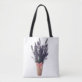 Lavender i Vas med Bow - botaniskt Tote Bag Tygkasse
