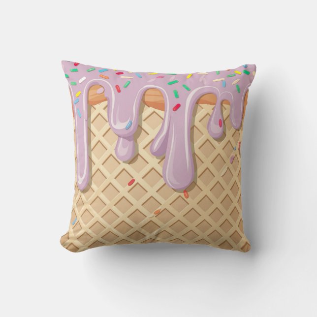 Lavender Ice Cream Sprinkle Fantasy Kudde (Framsida)