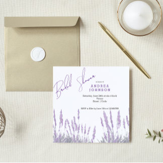 Lavender Inbjudningskort för möhippan