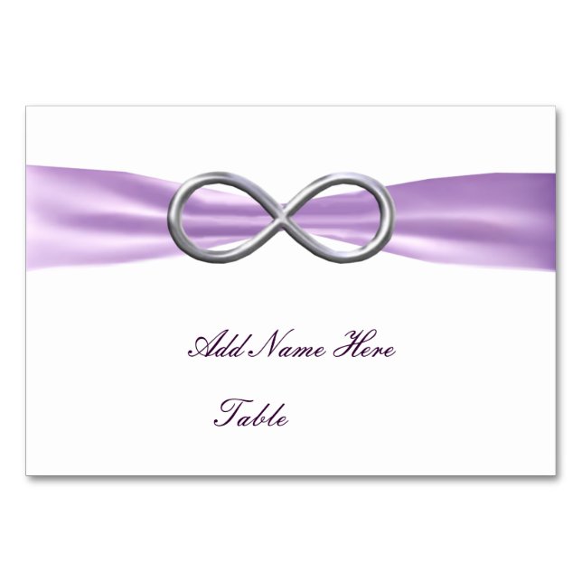 Lavender Infinity Bröllop Bord Place Card Bordsnummer (Framsidan)