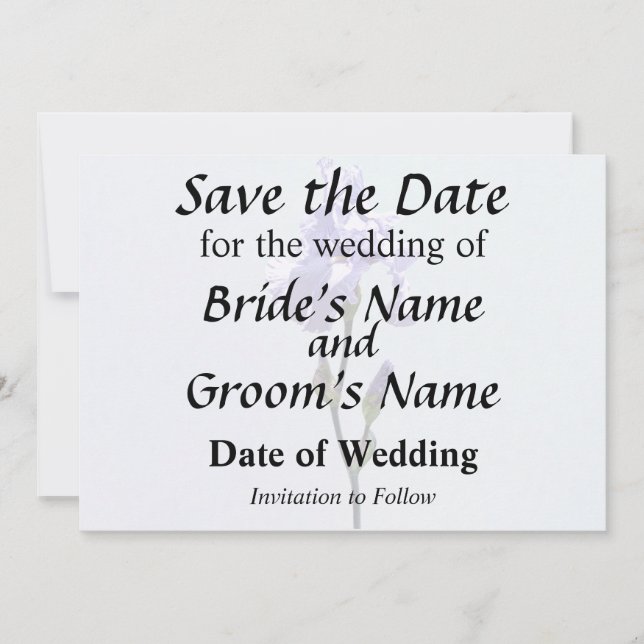 Lavender Iris and Buds Spara Datumet (Framsida)