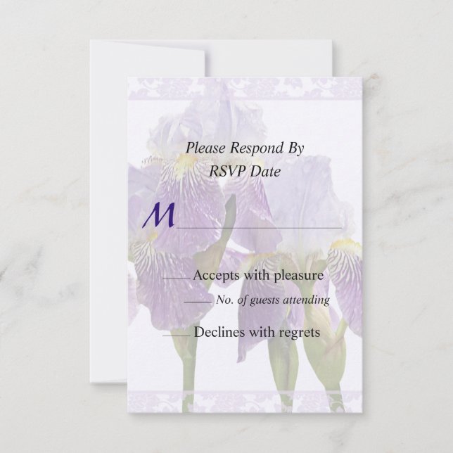 Lavender Iris Couple Bröllop Supplies OSA Kort (Framsida)