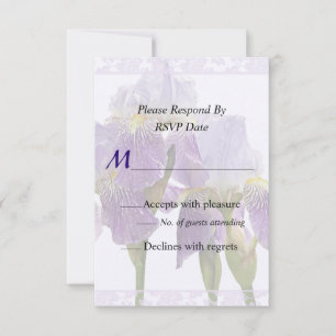 Lavender Iris Couple Bröllop Supplies OSA Kort