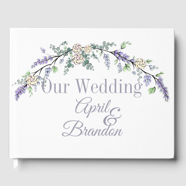 Lavender Ivory Ro och Eucalyptus Gästböcker (Framsida)