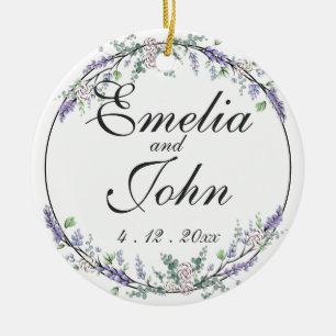Lavender Ivory Ro och Eucalyptus Julgransprydnad Keramik