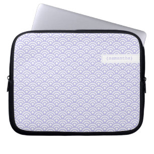 Lavender Japanska Seigaiha Mönster Laptop Sleeve